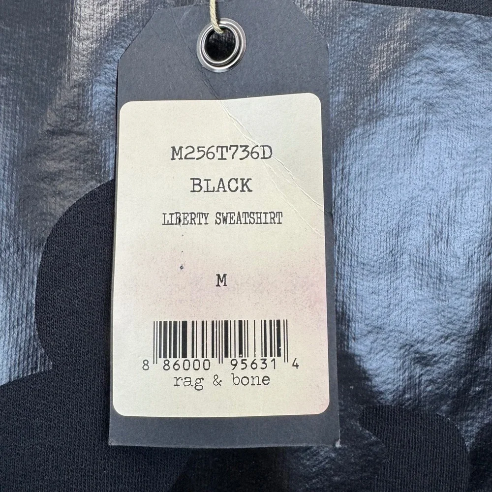 rag & bone Sweatshirt Men M Black Liberty Graphic NWT - Picture 9 of 16